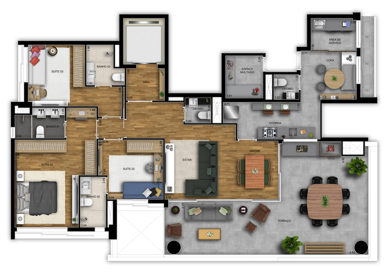 Apartamento à venda com 154m², 3 quartos com vaga - 32
