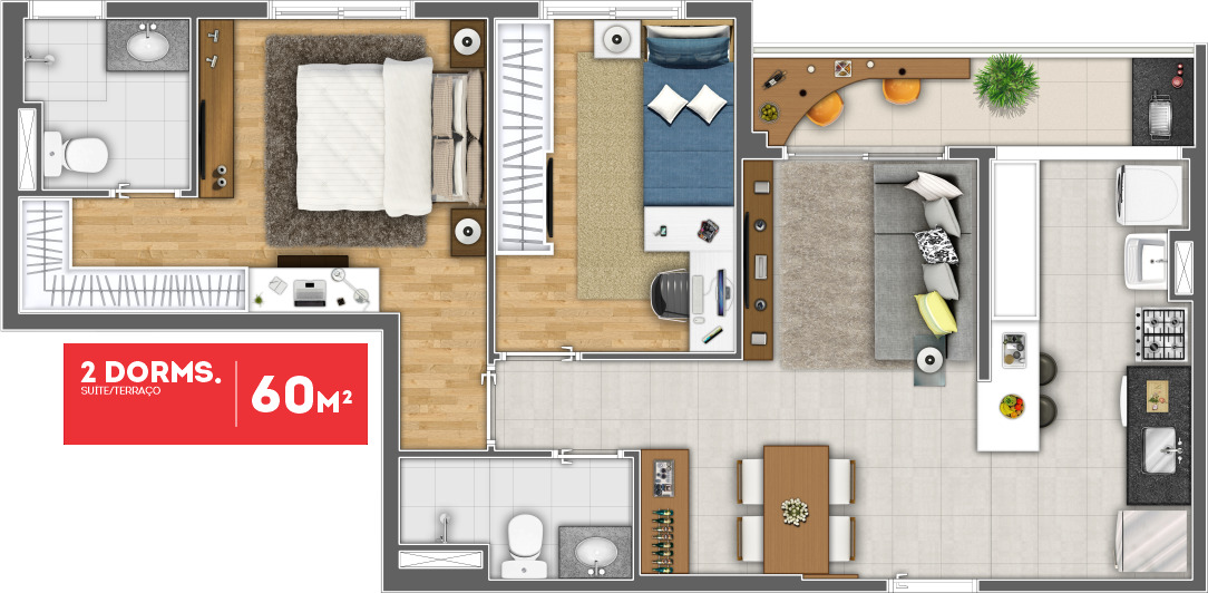 Apartamento à venda com 60m², 2 quartos com vaga - 15
