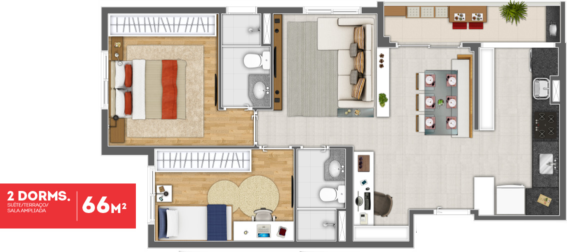 Apartamento à venda com 66m², 2 quartos com vaga - 15