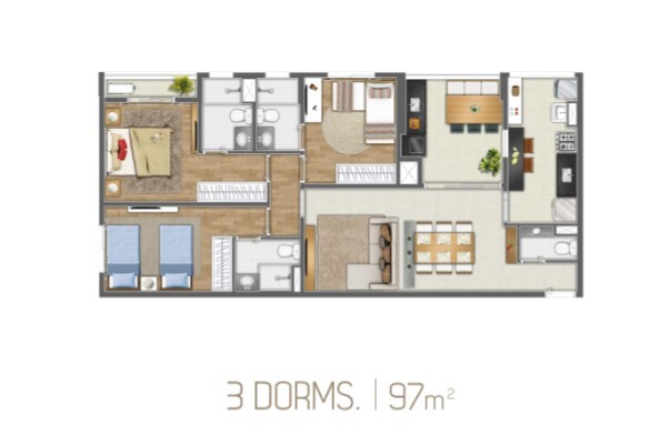 Apartamento à venda com 97m², 3 quartos com vaga - 13