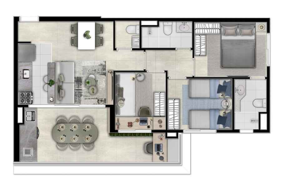 Apartamento à venda com 72m², 3 quartos com vaga - 20