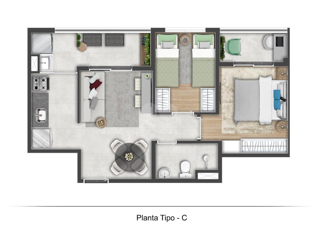 Apartamento à venda com 45m², 2 quartos com vaga - 12