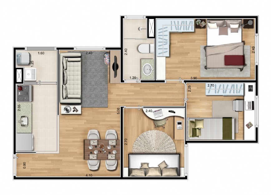 Apartamento à venda com 53m², 3 quartos sem vaga - 16