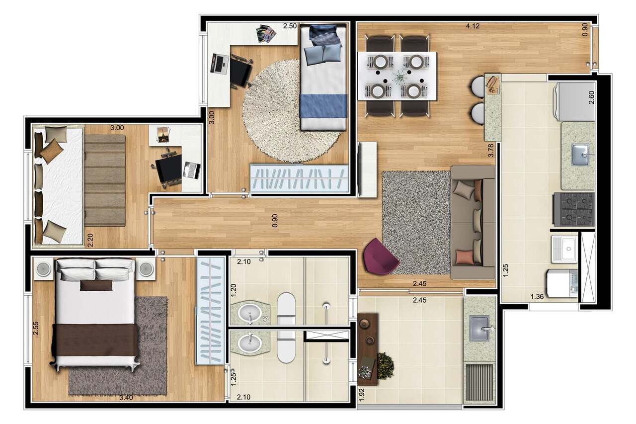 Apartamento à venda com 58m², 3 quartos com vaga - 10