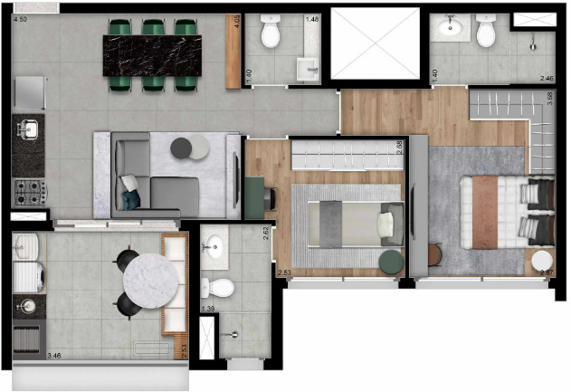 Apartamento à venda com 68m², 2 quartos com vaga - 28