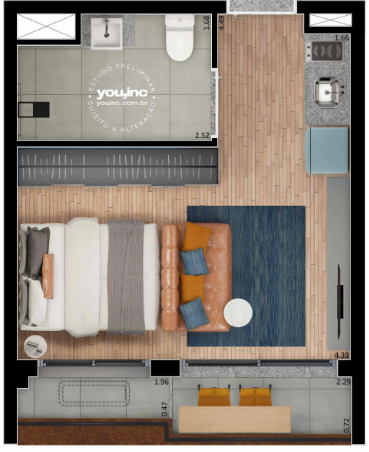 Studio à venda com 25m², 0 quartos sem vaga - 20