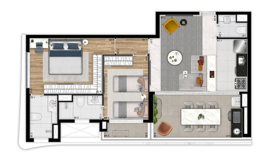 Apartamento à venda com 80m², 2 quartos com vaga - 24