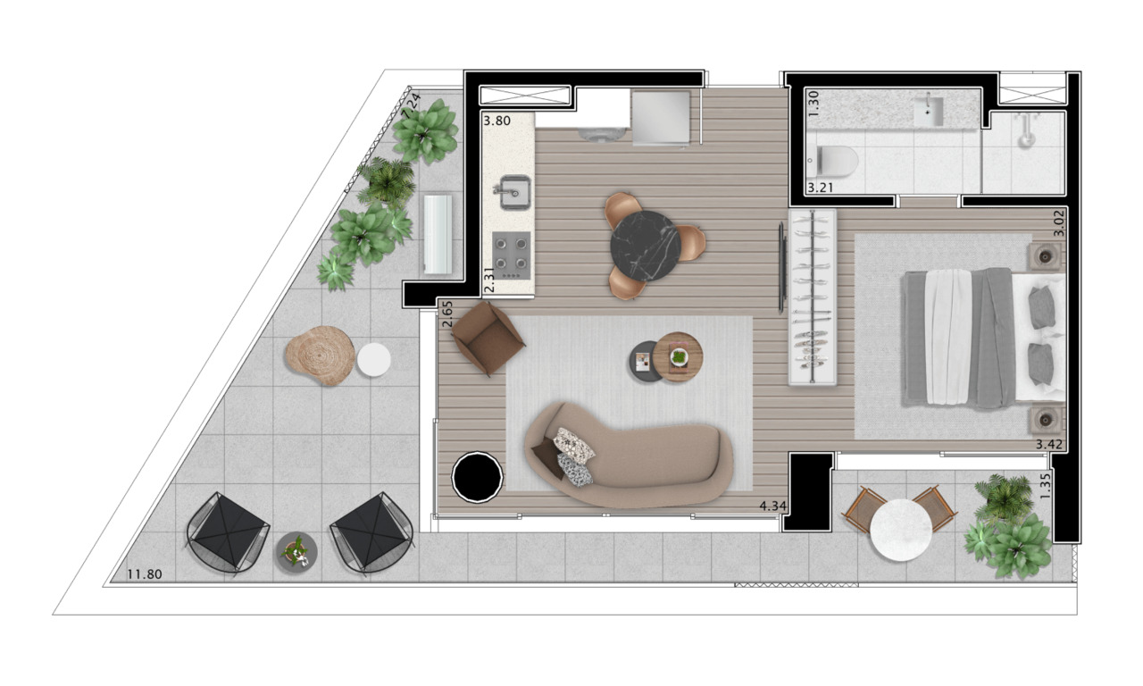 Apartamento à venda com 62m², 1 quarto com vaga - 13
