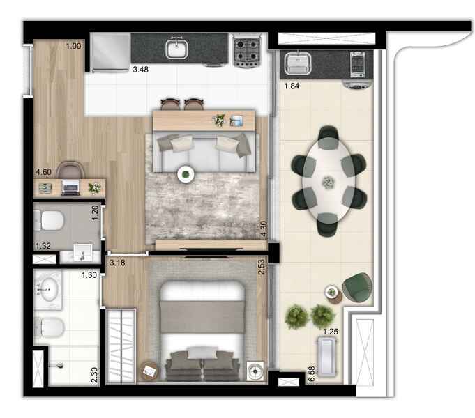 Apartamento à venda com 50m², 1 quarto com vaga - 31