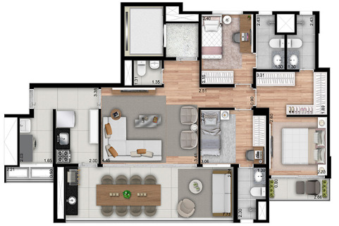 Apartamento à venda com 112m², 3 quartos com vaga - 35