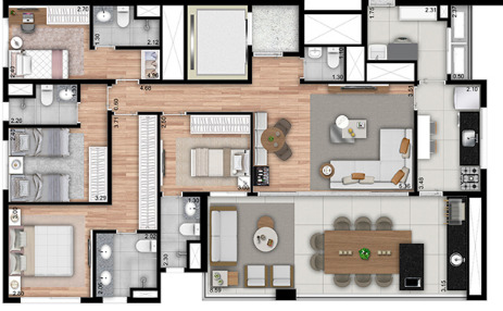 Apartamento à venda com 146m², 4 quartos com vaga - 35