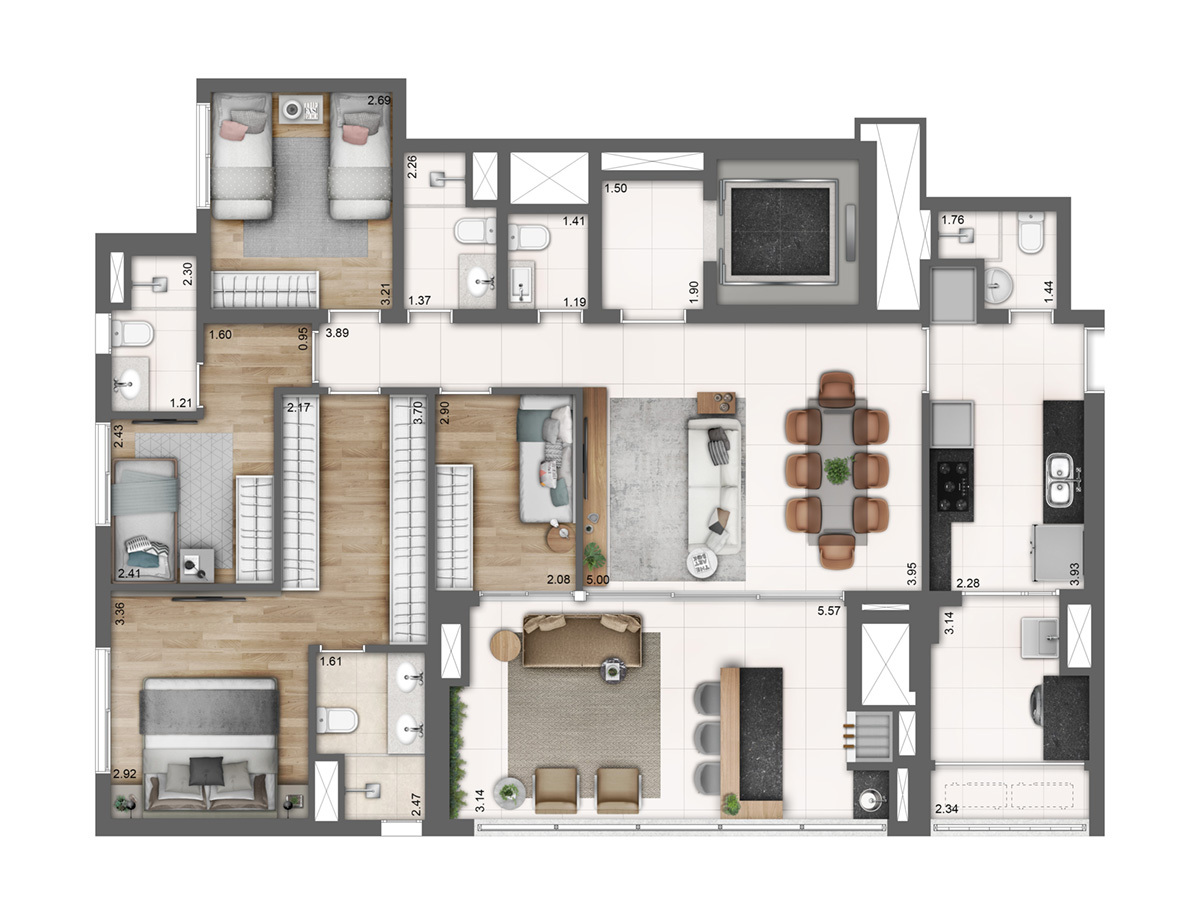 Apartamento à venda com 141m², 4 quartos com vaga - 19
