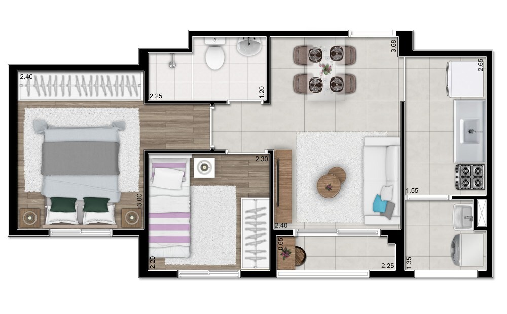 Apartamento à venda com 37m², 2 quartos sem vaga - 14