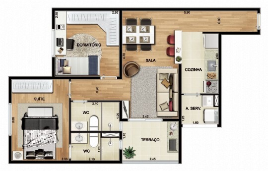 Apartamento à venda com 56m², 2 quartos com vaga - 13