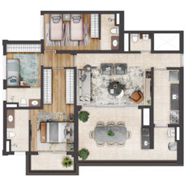 Apartamento à venda com 122m², 3 quartos com vaga - 13