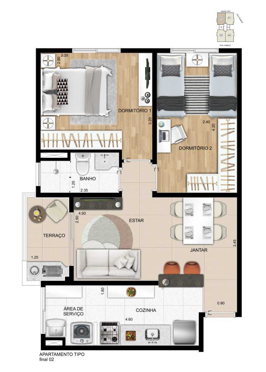 Apartamento à venda com 55m², 2 quartos com vaga - 18