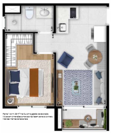 Apartamento à venda com 29m², 1 quarto sem vaga - 14