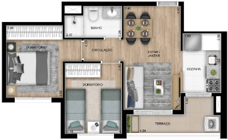 Apartamento à venda com 47m², 2 quartos com vaga - 18