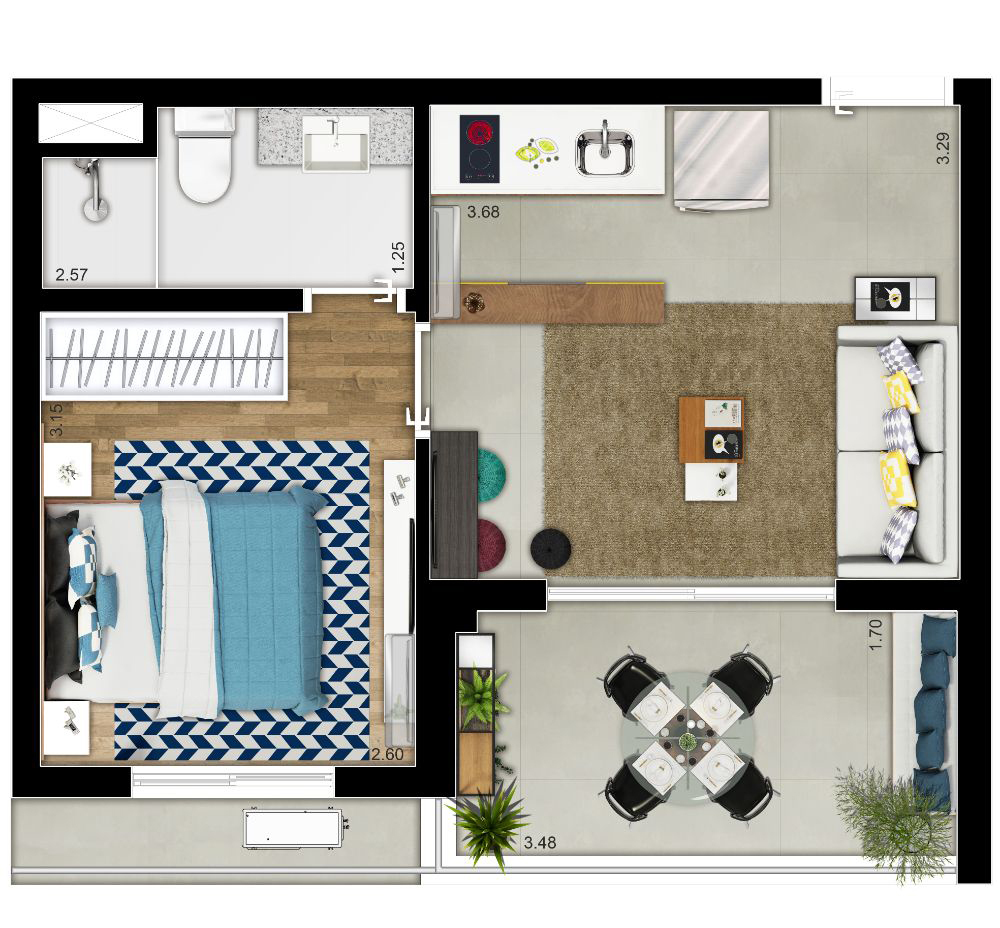 Apartamento à venda com 43m², 1 quarto sem vaga - 16