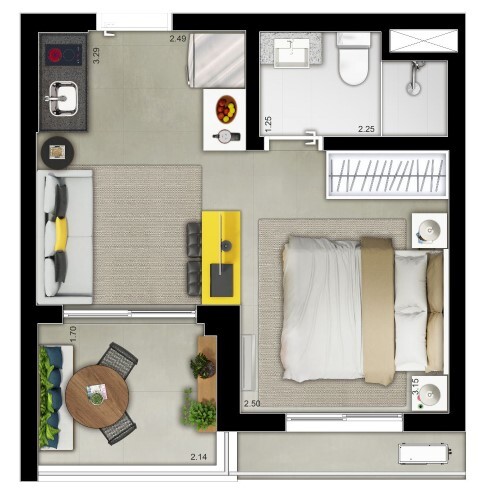 Studio à venda com 28m², 0 quartos sem vaga - 16