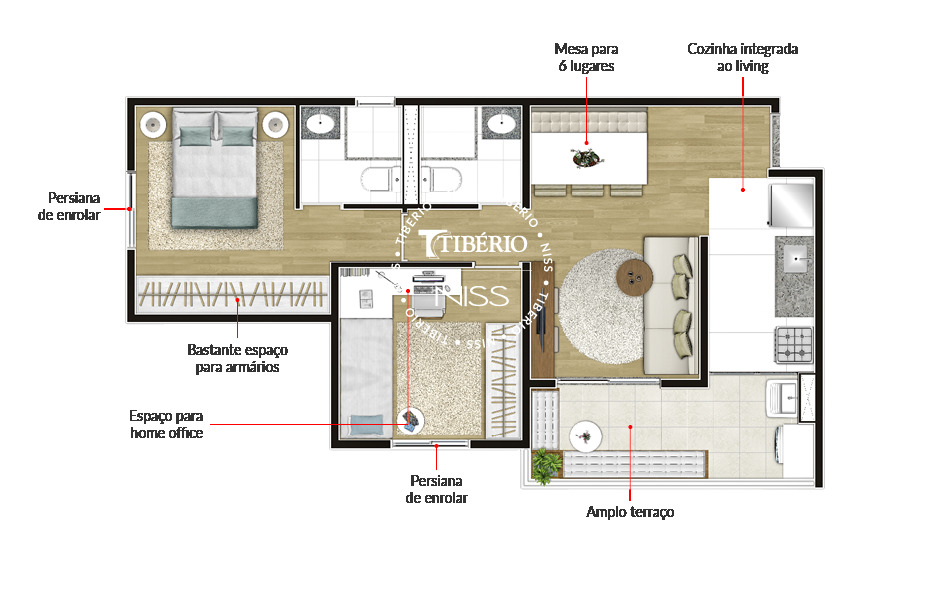 Apartamento à venda com 52m², 1 quarto com vaga - 6