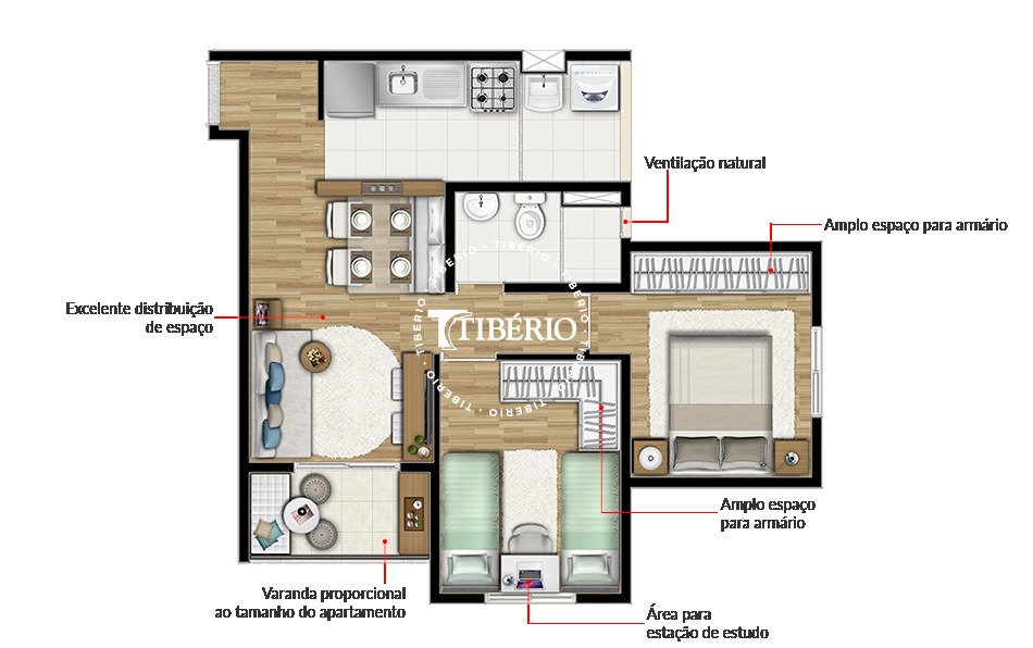 Apartamento à venda com 45m², 2 quartos com vaga - 19