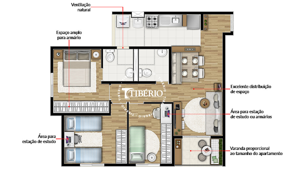 Apartamento à venda com 61m², 3 quartos com vaga - 19