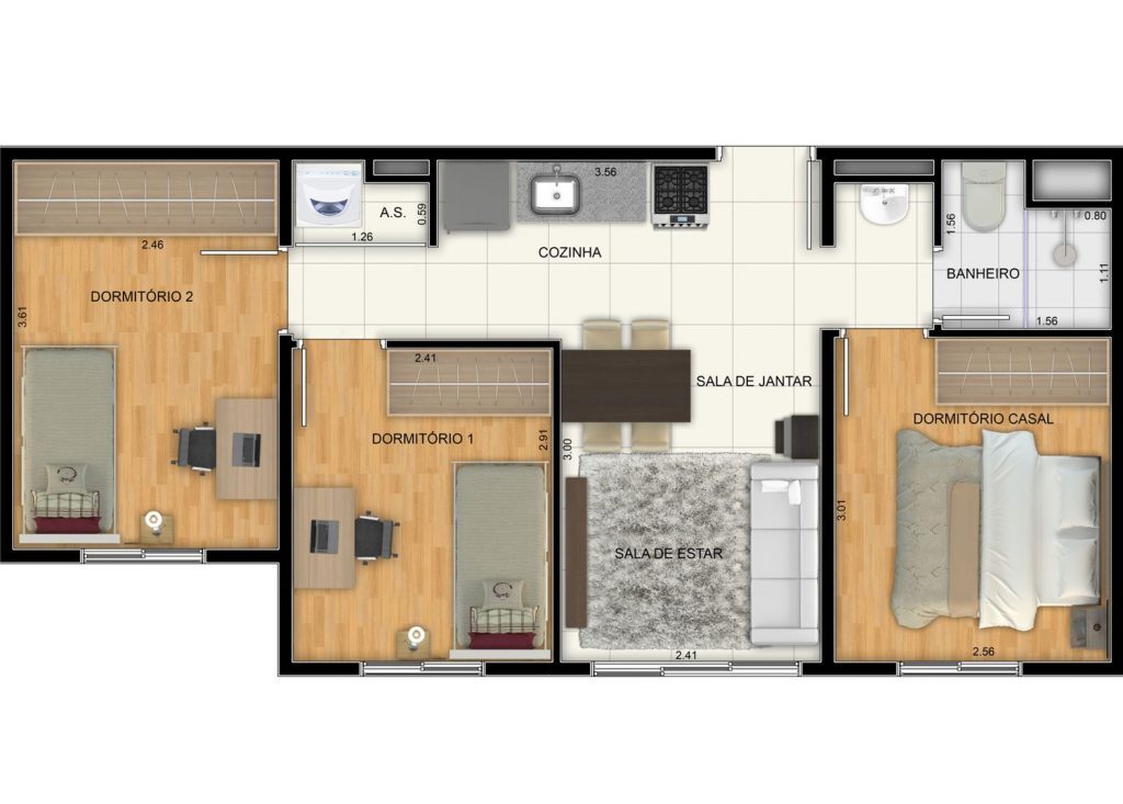 Apartamento à venda com 48m², 3 quartos com vaga - 15
