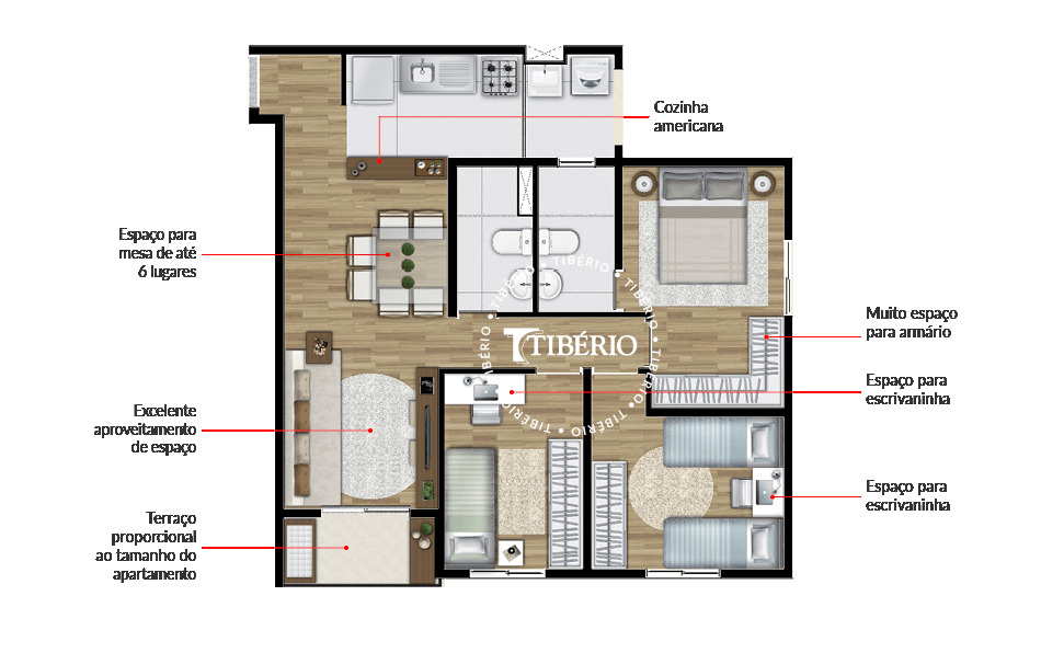 Apartamento à venda com 65m², 3 quartos com vaga - 39
