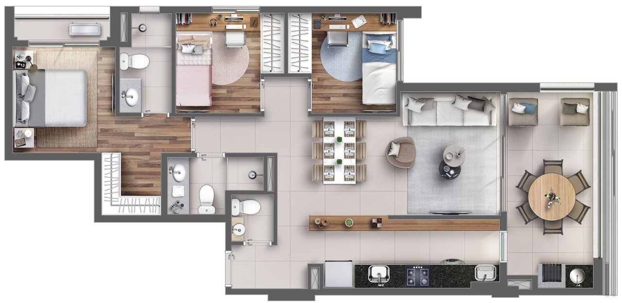 Apartamento à venda com 87m², 3 quartos com vaga - 49