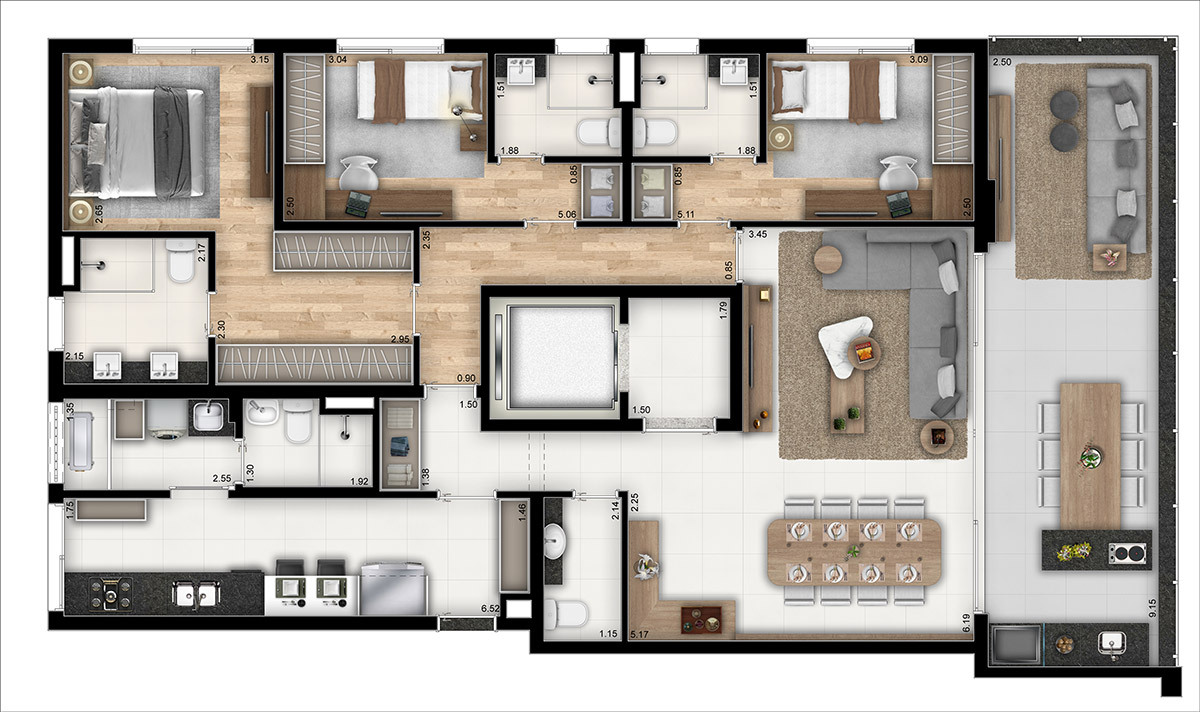 Apartamento à venda com 151m², 3 quartos com vaga - 21
