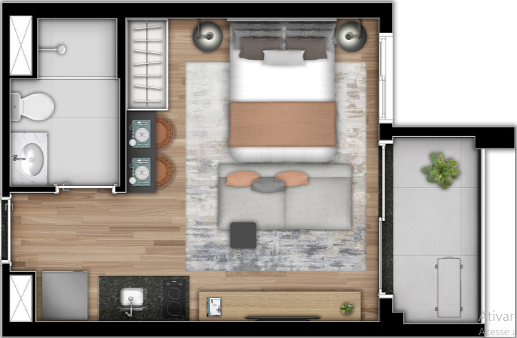 Studio à venda com 25m², 0 quartos sem vaga - 17