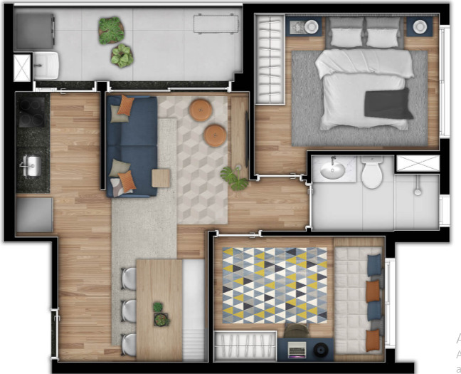 Apartamento à venda com 46m², 2 quartos sem vaga - 17