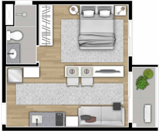 Apartamento à venda com 31m², 1 quarto sem vaga - 13