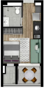 Studio à venda com 27m², 0 quartos sem vaga - 22