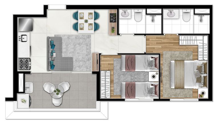 Apartamento à venda com 49m², 2 quartos com vaga - 20