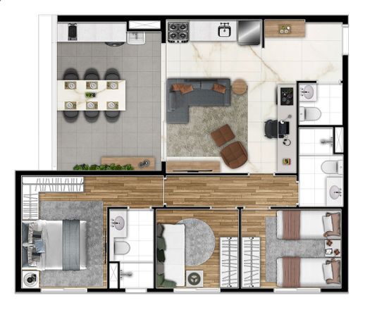 Apartamento à venda com 74m², 3 quartos com vaga - 20