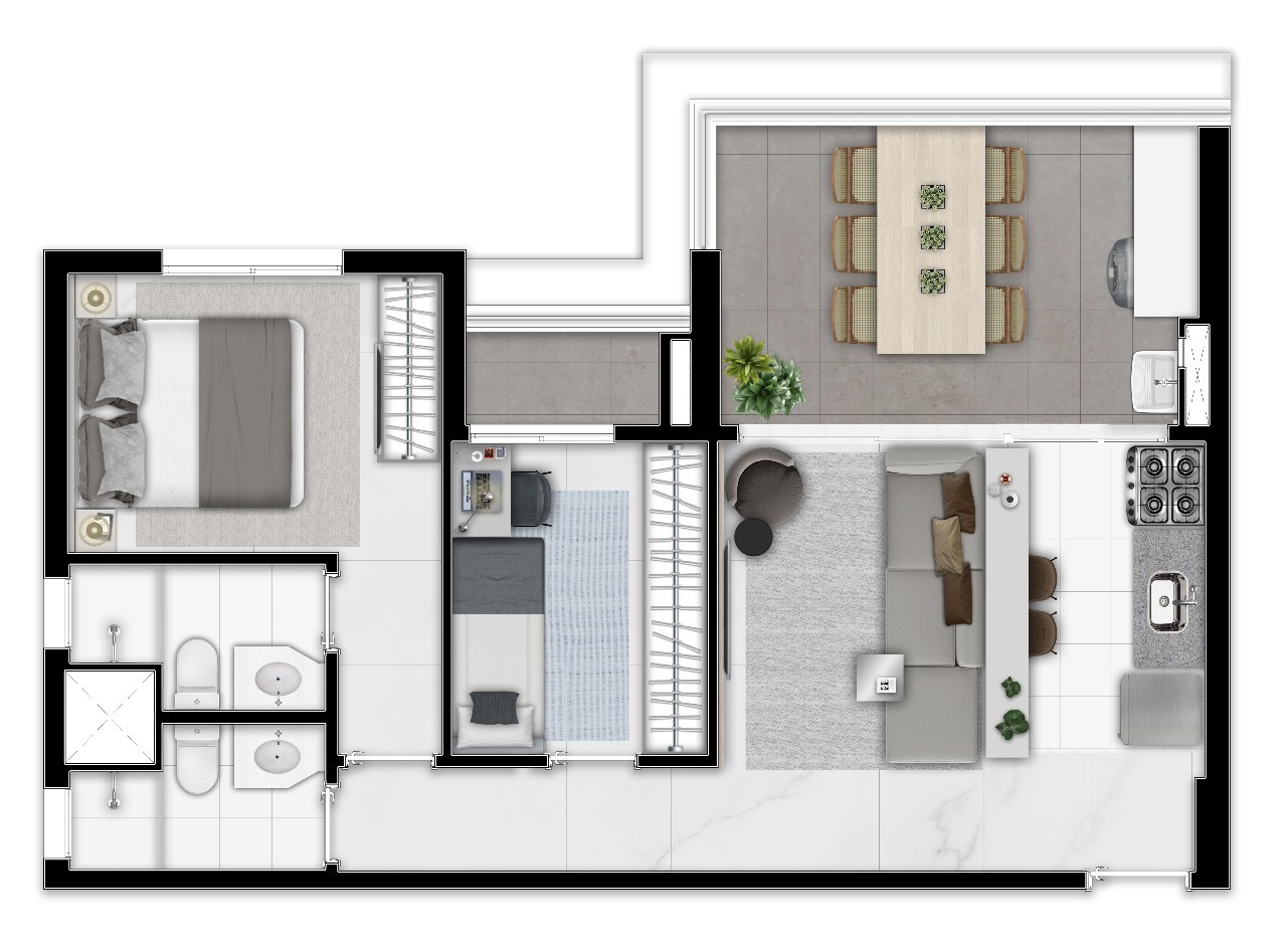Apartamento à venda com 59m², 2 quartos com vaga - 18