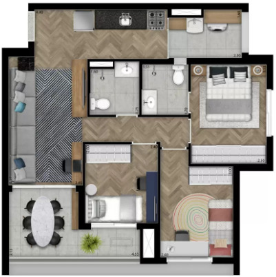 Apartamento à venda com 68m², 3 quartos com vaga - 22