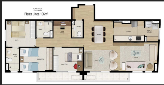 Apartamento à venda com 106m², 3 quartos com vaga - 4