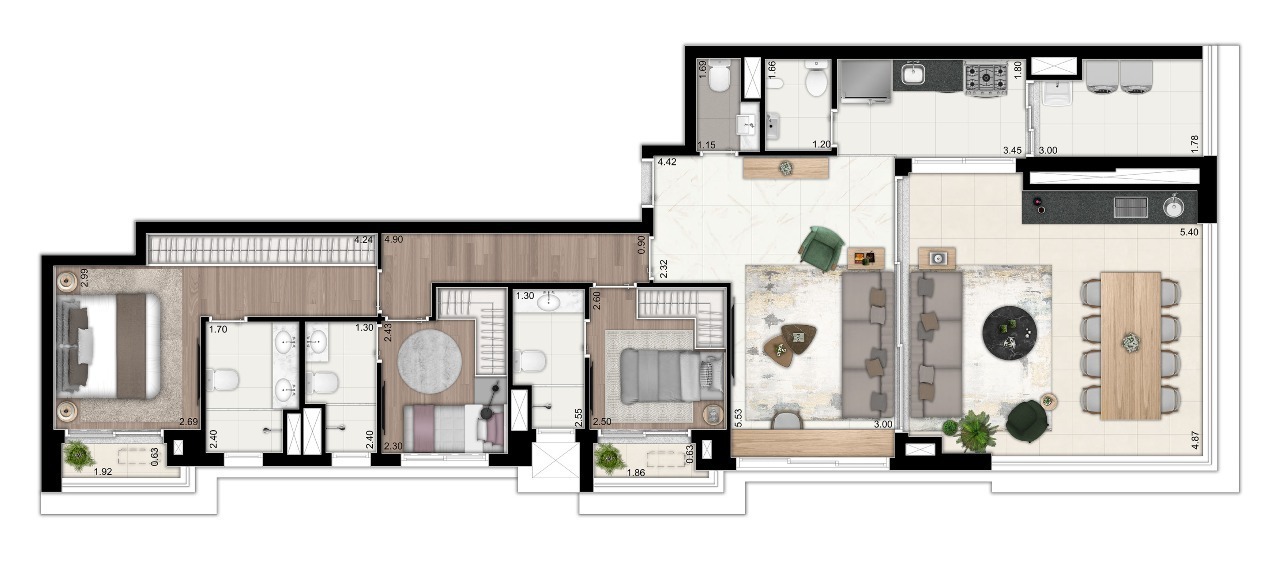 Apartamento à venda com 133m², 3 quartos com vaga - 21