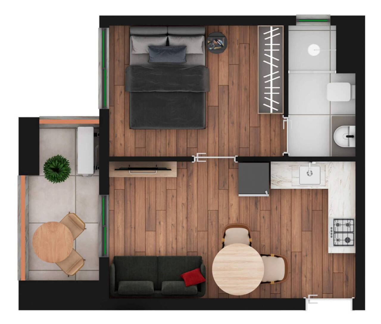 Apartamento à venda com 34m², 1 quarto com vaga - 16