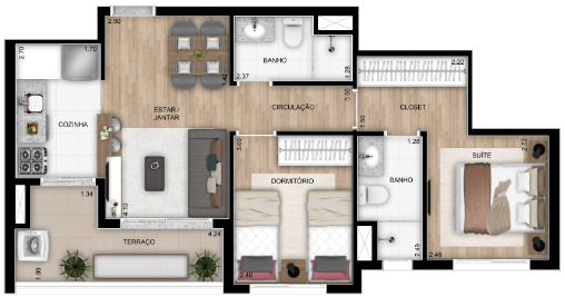 Apartamento à venda com 55m², 2 quartos com vaga - 18