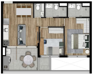 Apartamento à venda com 59m², 2 quartos com vaga - 18