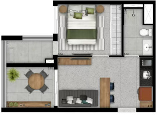 Apartamento à venda com 34m², 1 quarto sem vaga - 22