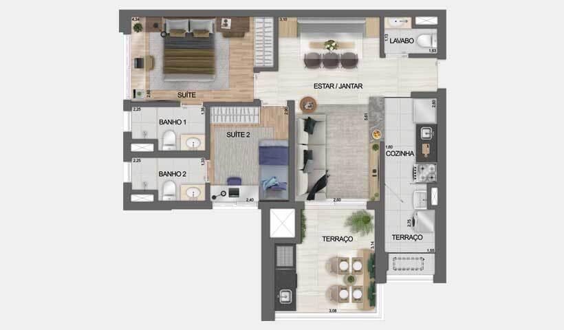 Apartamento à venda com 73m², 2 quartos com vaga - 27