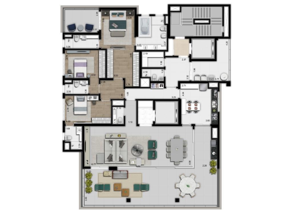 Apartamento à venda com 270m², 3 quartos com vaga - 17