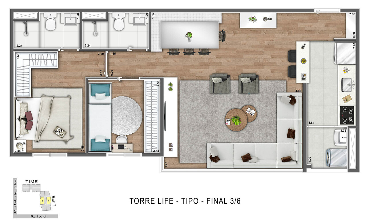 Apartamento à venda com 66m², 2 quartos com vaga - 22