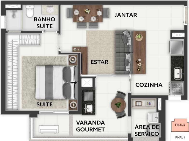 Apartamento à venda com 53m², 1 quarto sem vaga - 8