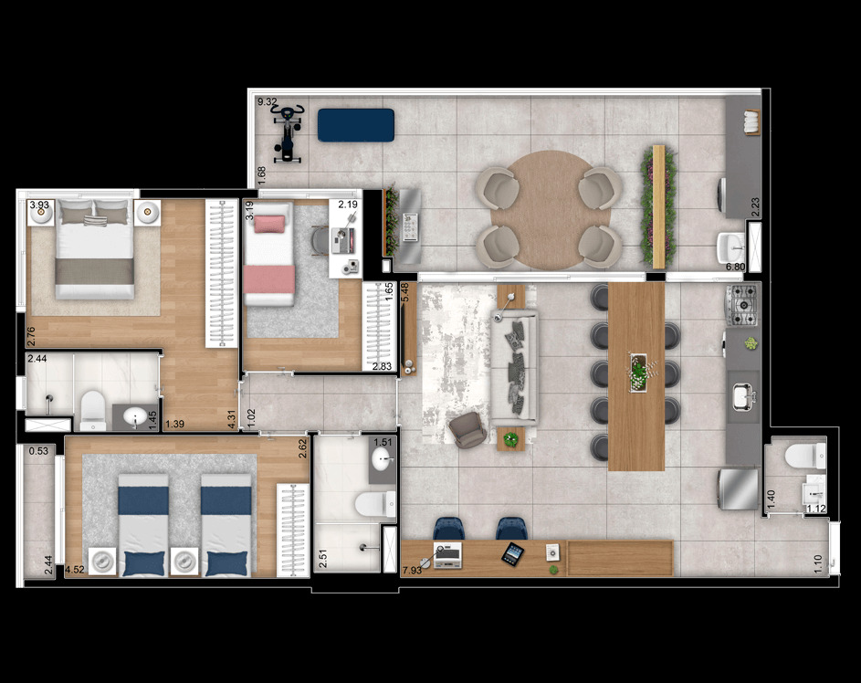 Apartamento à venda com 123m², 3 quartos com vaga - 16
